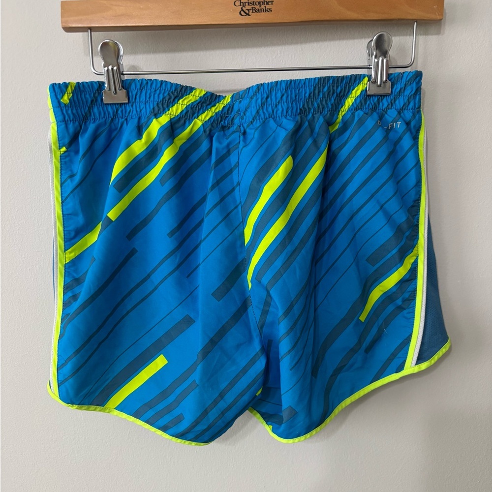 Nike dry fit blue and lime green shorts